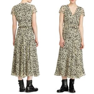 🧡Polo Ralph Lauren Floral Crepe Wrap Dress☆